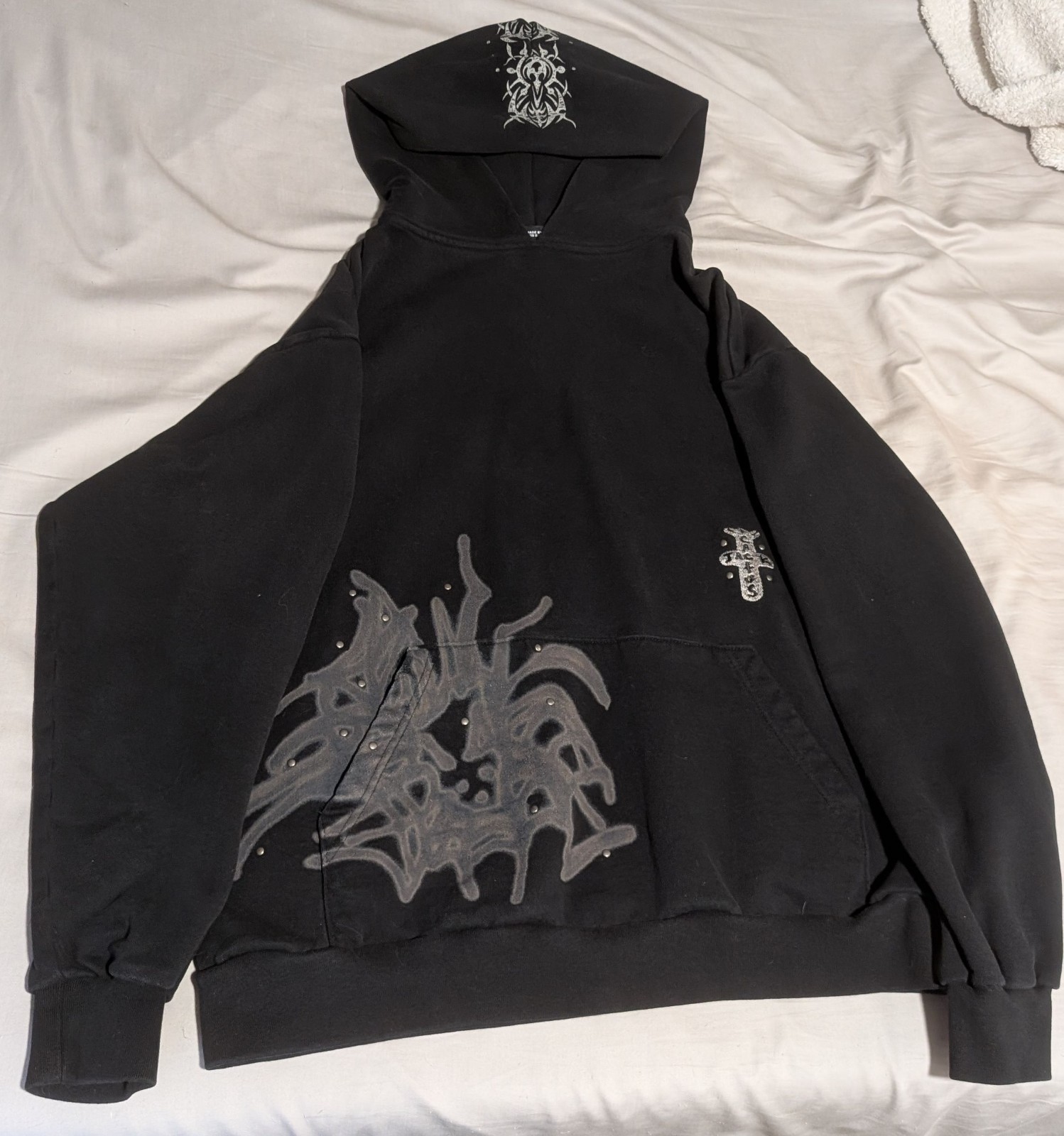RARE exclusive discontinued Cactus Jack Tribal studded Pullover Hoodie Cotton L