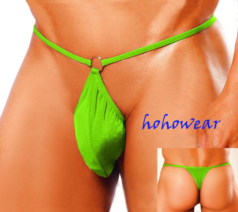 Men’s Sexy Stretch Solid Pouch Thong-Back Underwear #126