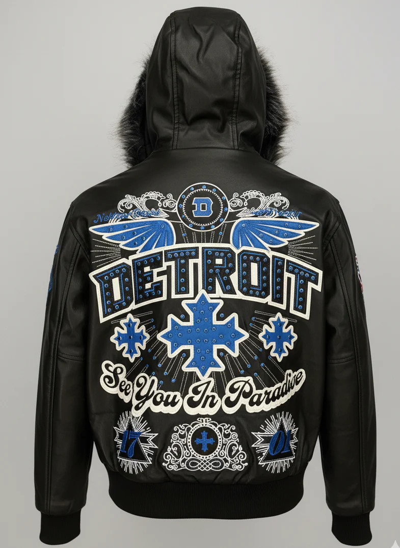 JORDAN CRAIG DETROIT BOMBER JACKET W/ HOOD (BLACK)