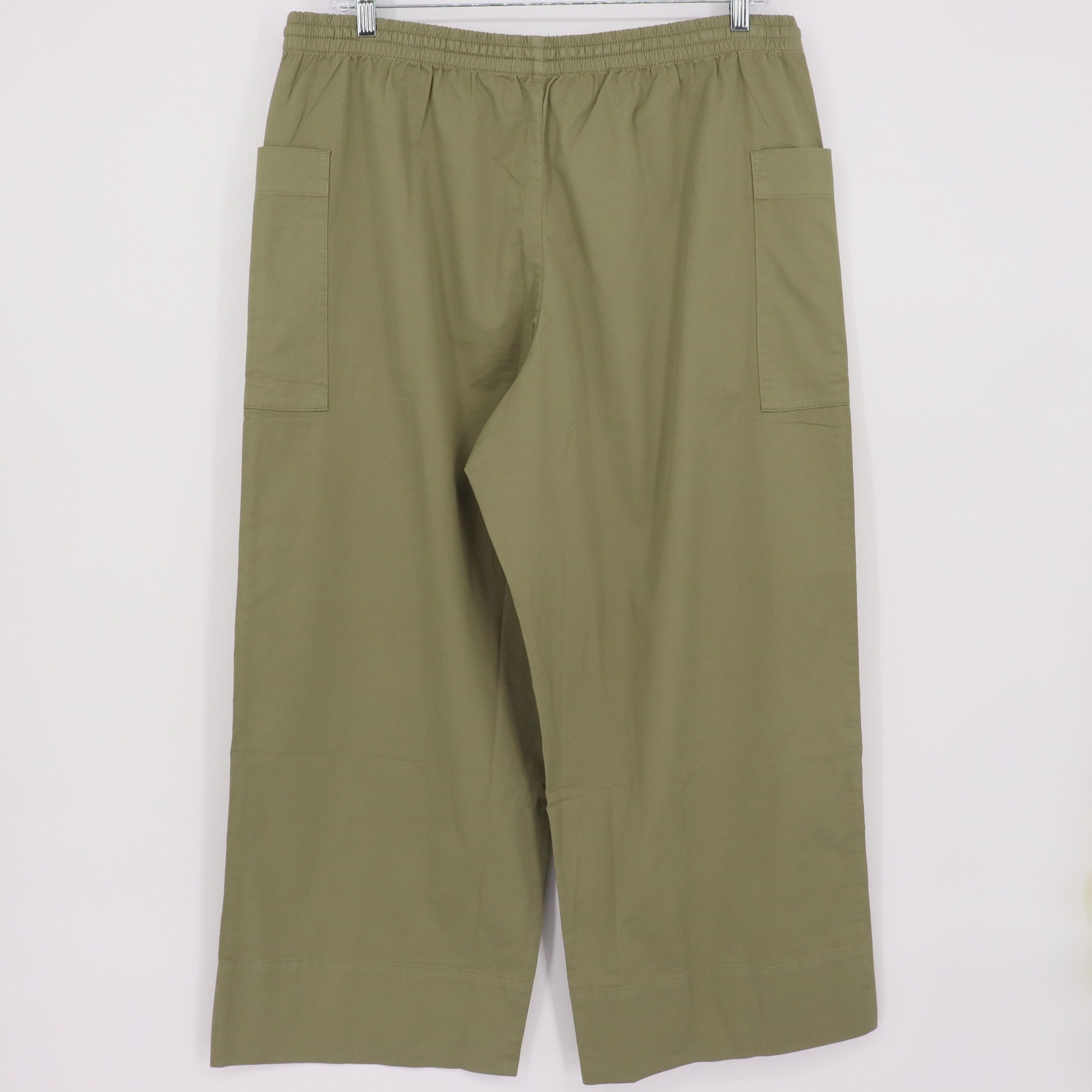Everlane Women’s XXL The Easy Patch Pocket Pant Oil Green Wide Leg Cropped NWT