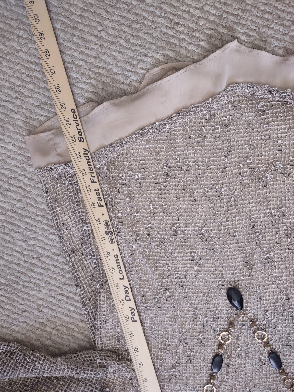 ALFRED DUNNER WOMENS Beige LINED TOP SIZE M
