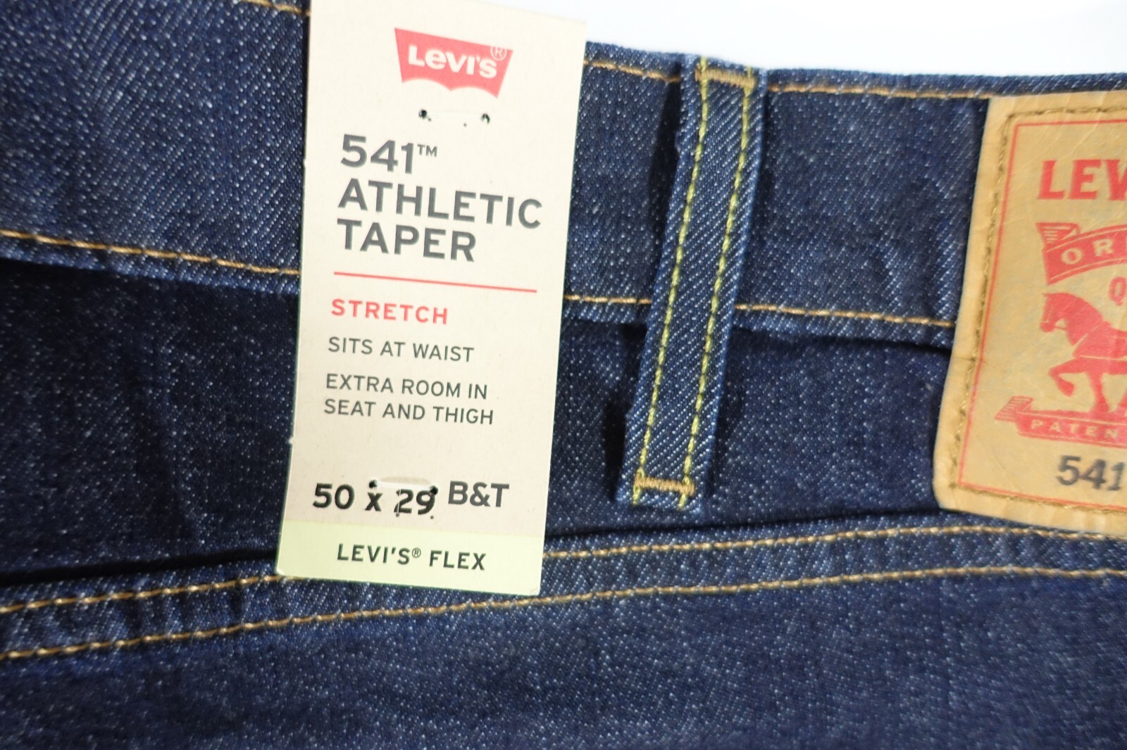 Levis 541 Athletic Taper Fit Stretch Jeans Men 50×29 Big & Tall