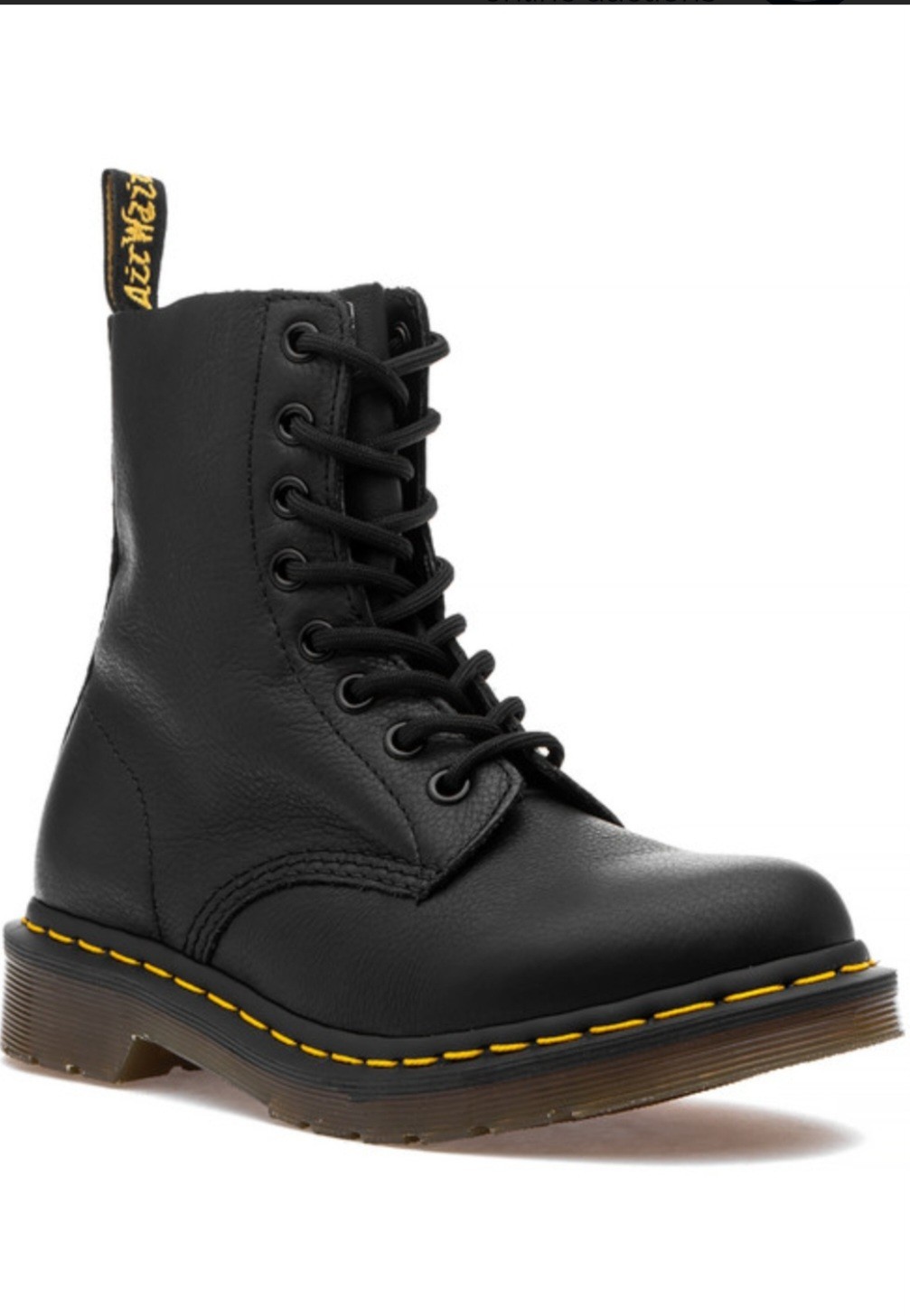 NIB Dr. Martens 1460 Black Leather Combat Utility Boots W5 Lace Up 8 Eye New