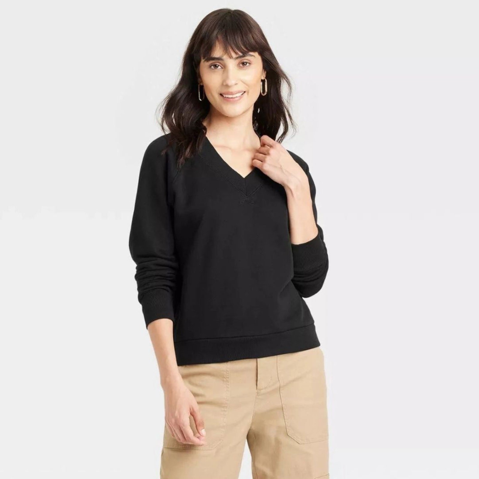 Universal Thread Women’s Leisure Studio Sweatshirt Black Size XS
