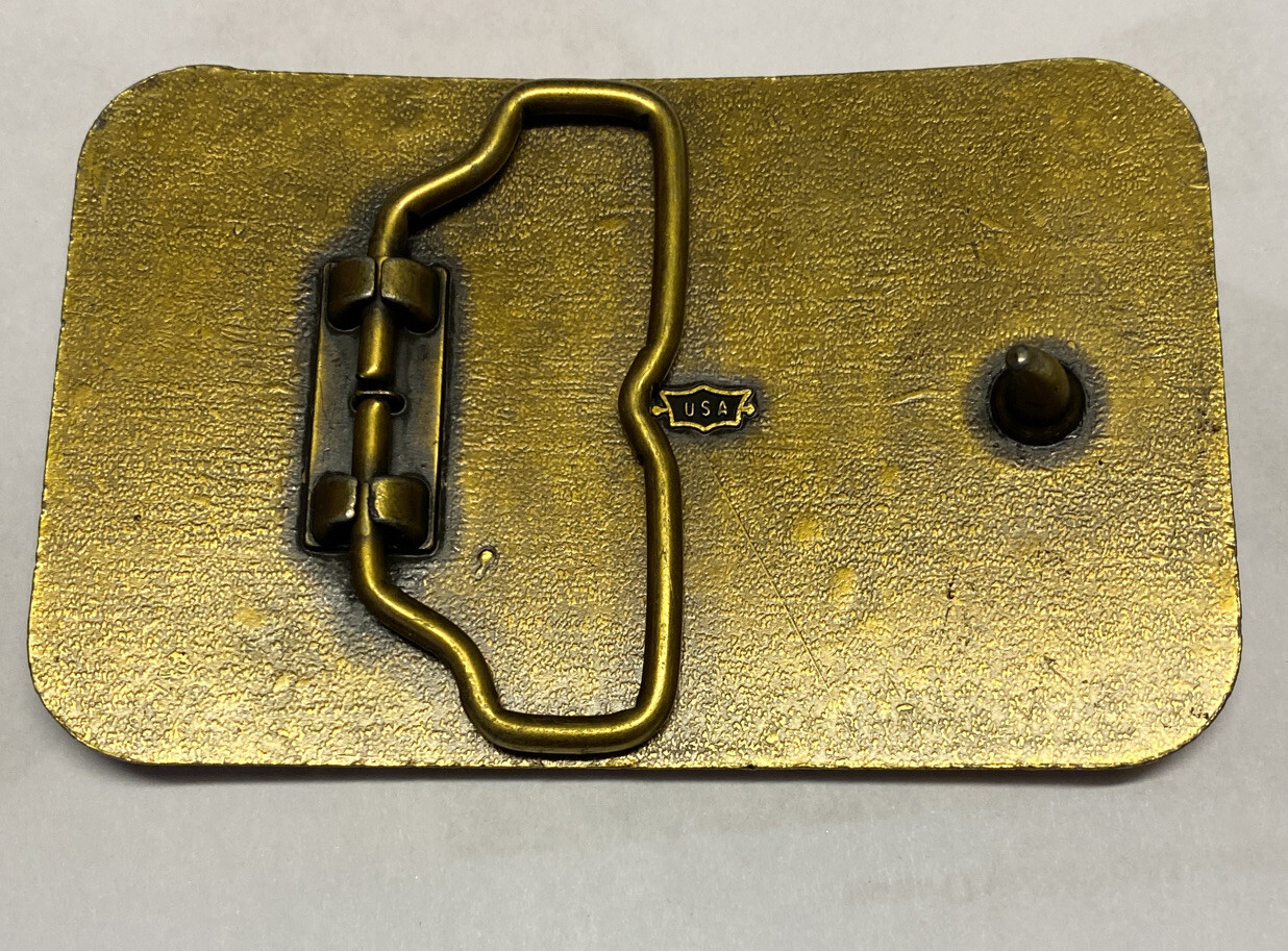 RARE Vintage SOLID BRASS BELT BUCKLE • MAKITA POWER TOOLS ☆USA
