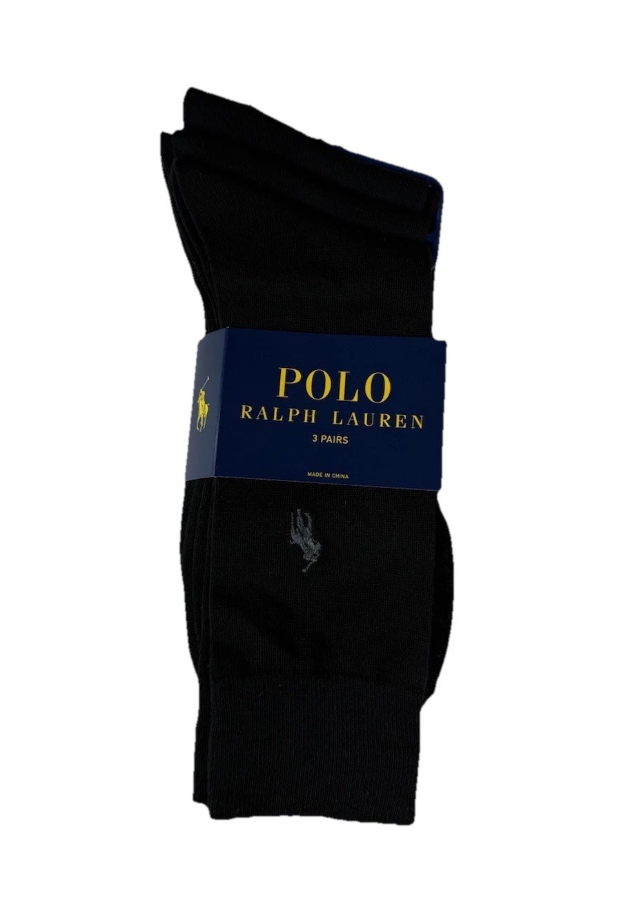 NWT Polo Ralph Lauren 3 Pair Black Size 10-13, Shoe Size 6-12.5