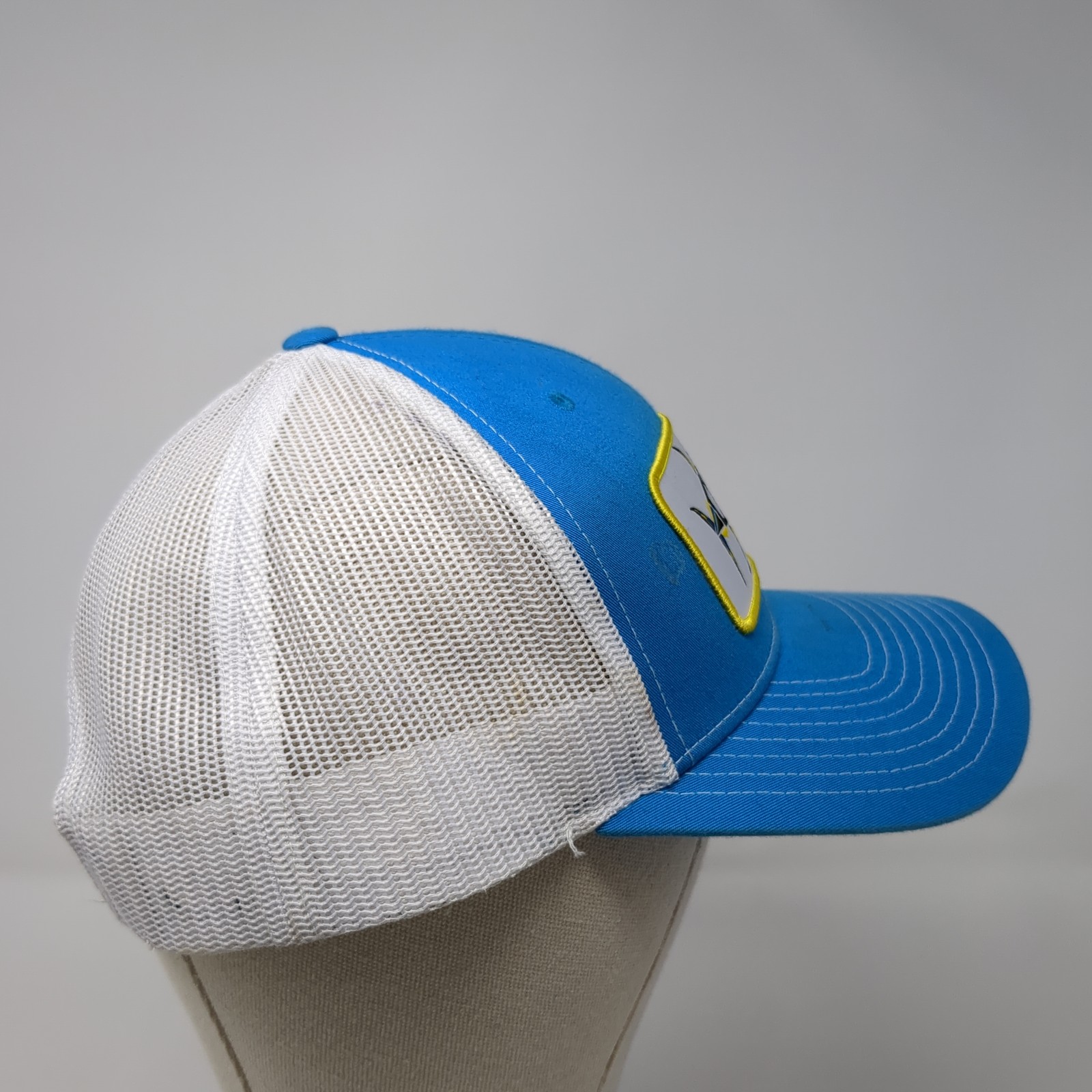 Cowboys Fish Logo Patch Snapback Trucker Hat Blue One Size Mesh Back