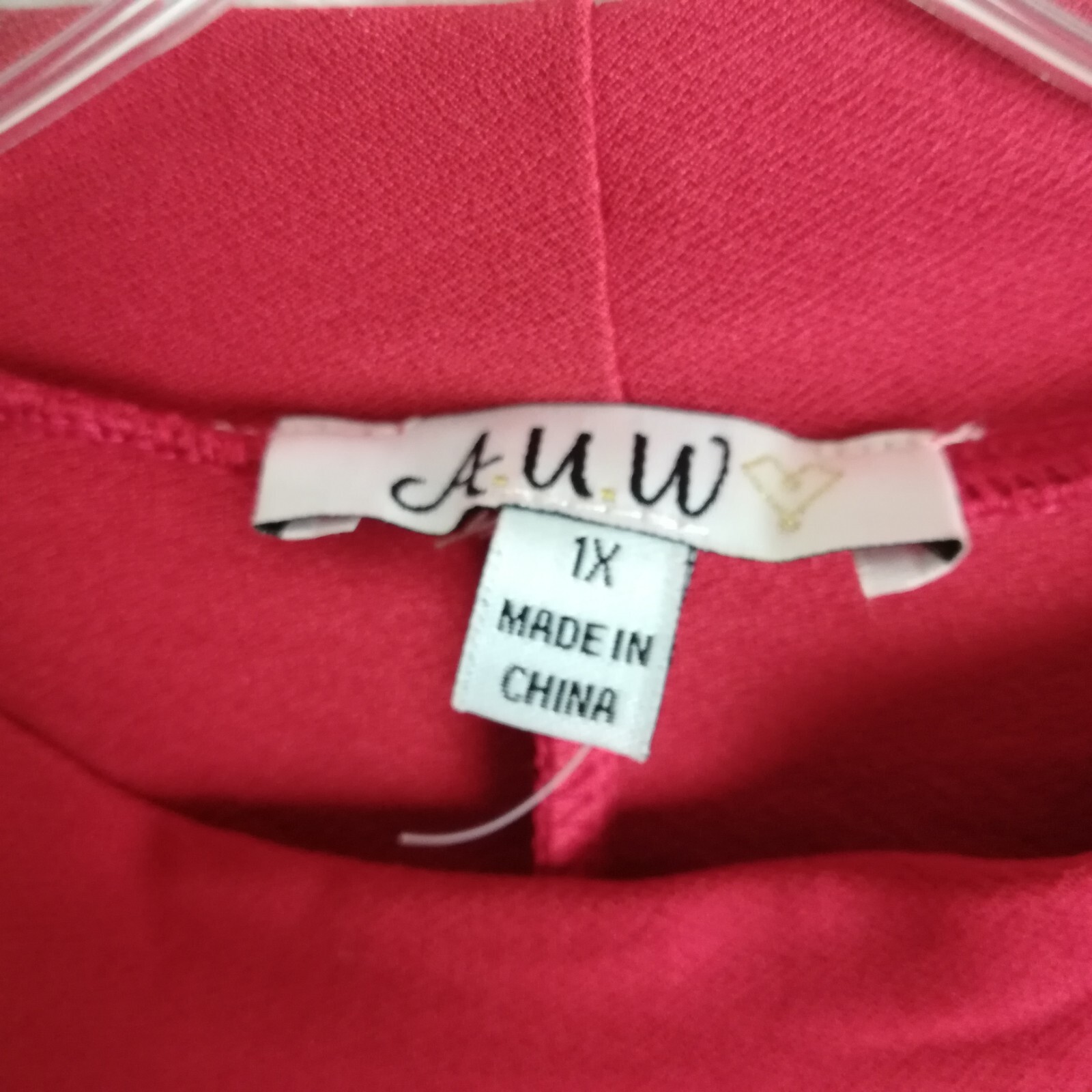 A. U. W. Womens Dress Fit & Flare Red Tiered Above Knee Short Sleeve Plus 1X New