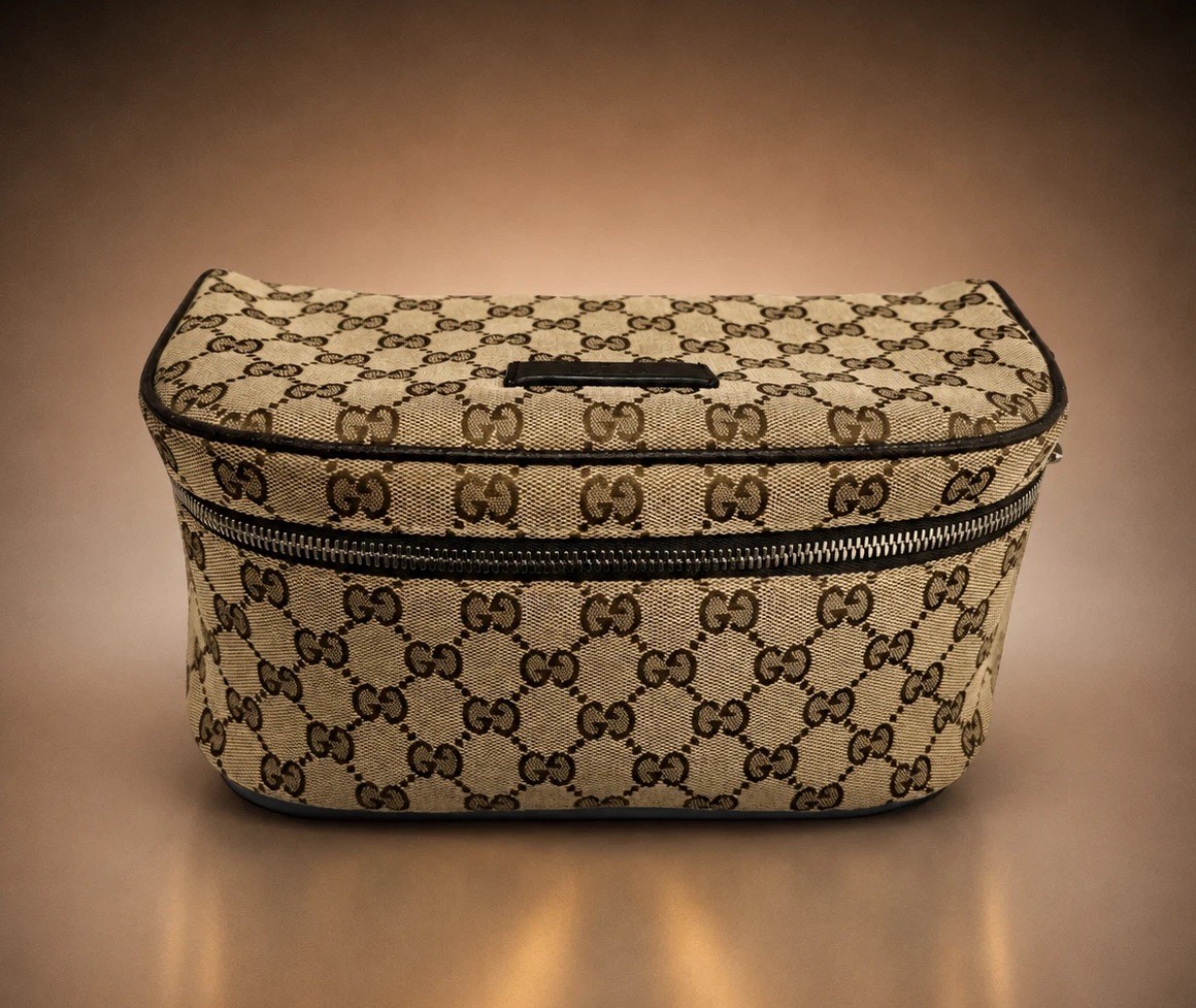 Gucci GG Logo Lg Supreme Monogram Messenger Bag- Brown- Adjustable Strap $995