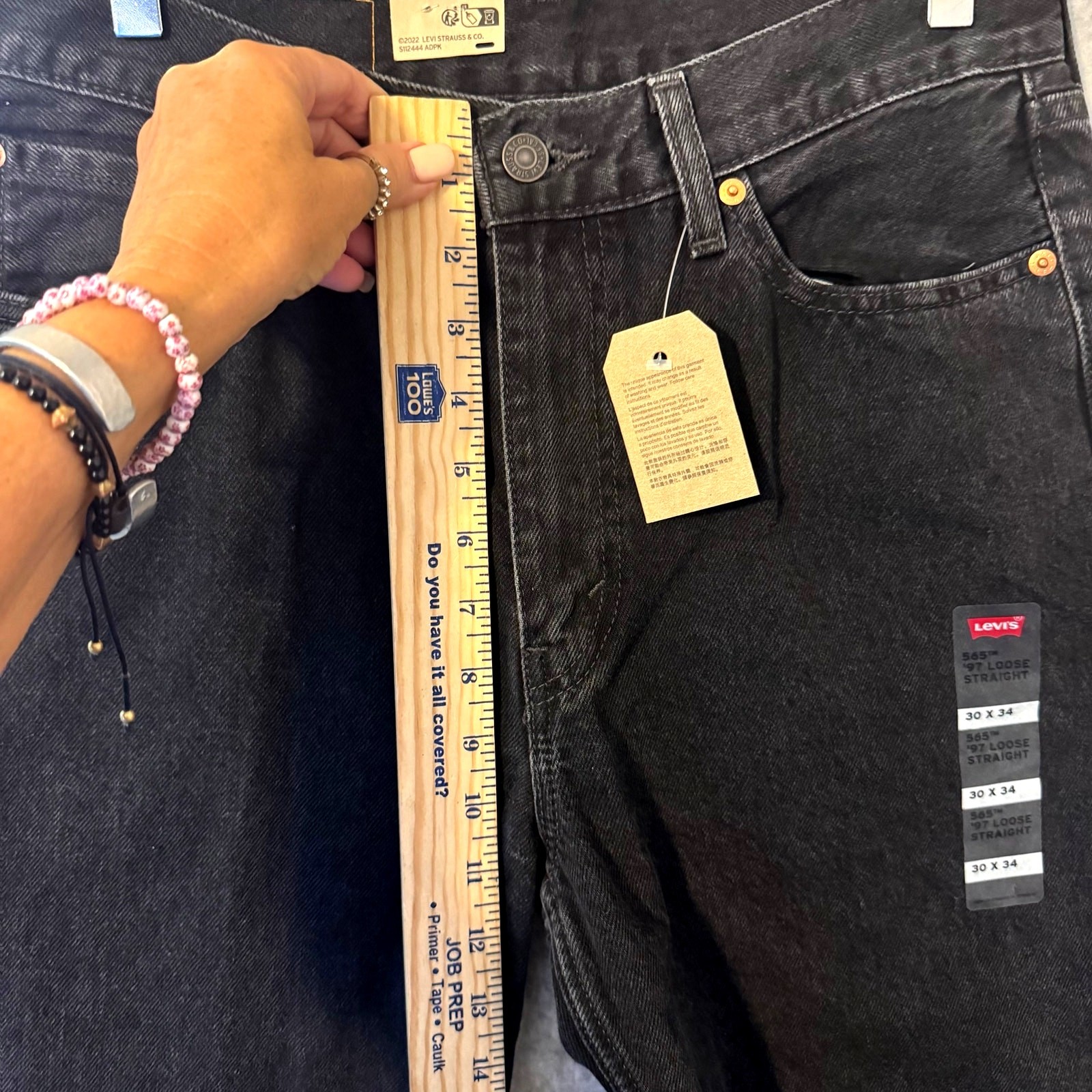 NWT Levi’s 565 97 Loose Straight Fit Jeans Men’s Size 30 34 Black Dark Wash