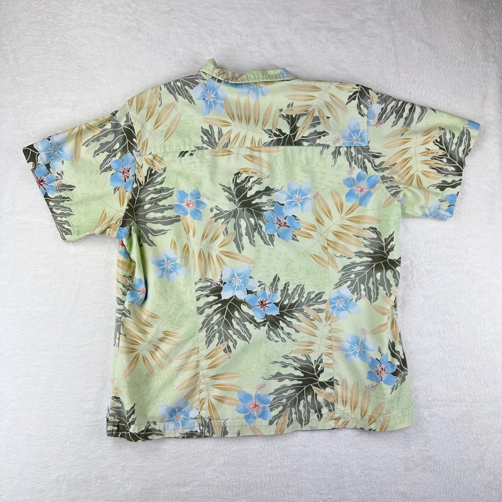 Columbia Button Up Womens River Resort Regular XL Green Floral Tropical Camp