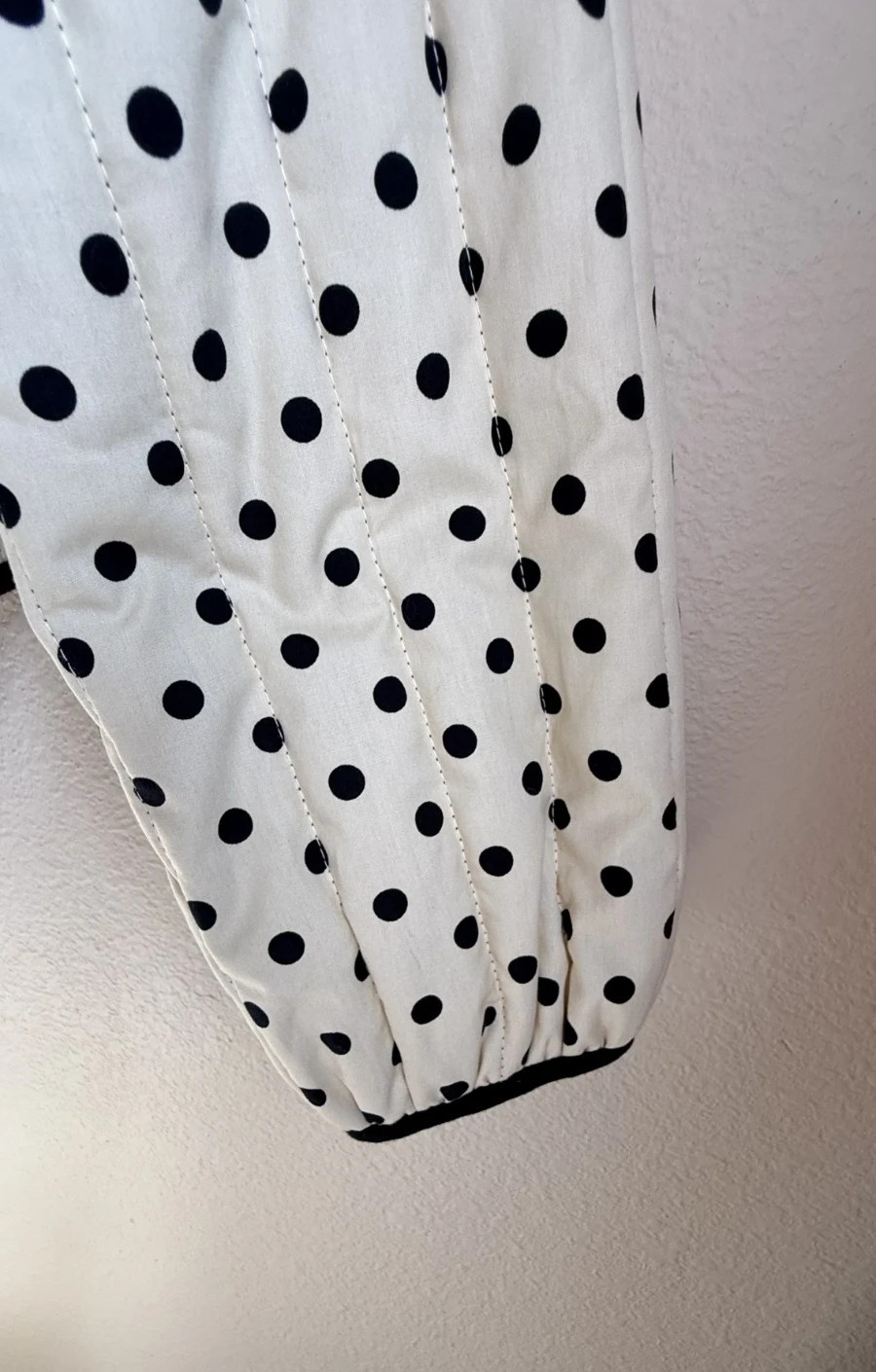 Joie Reversible Quilted Jacket Cream Polka Dot Black Cotton Size S NWT