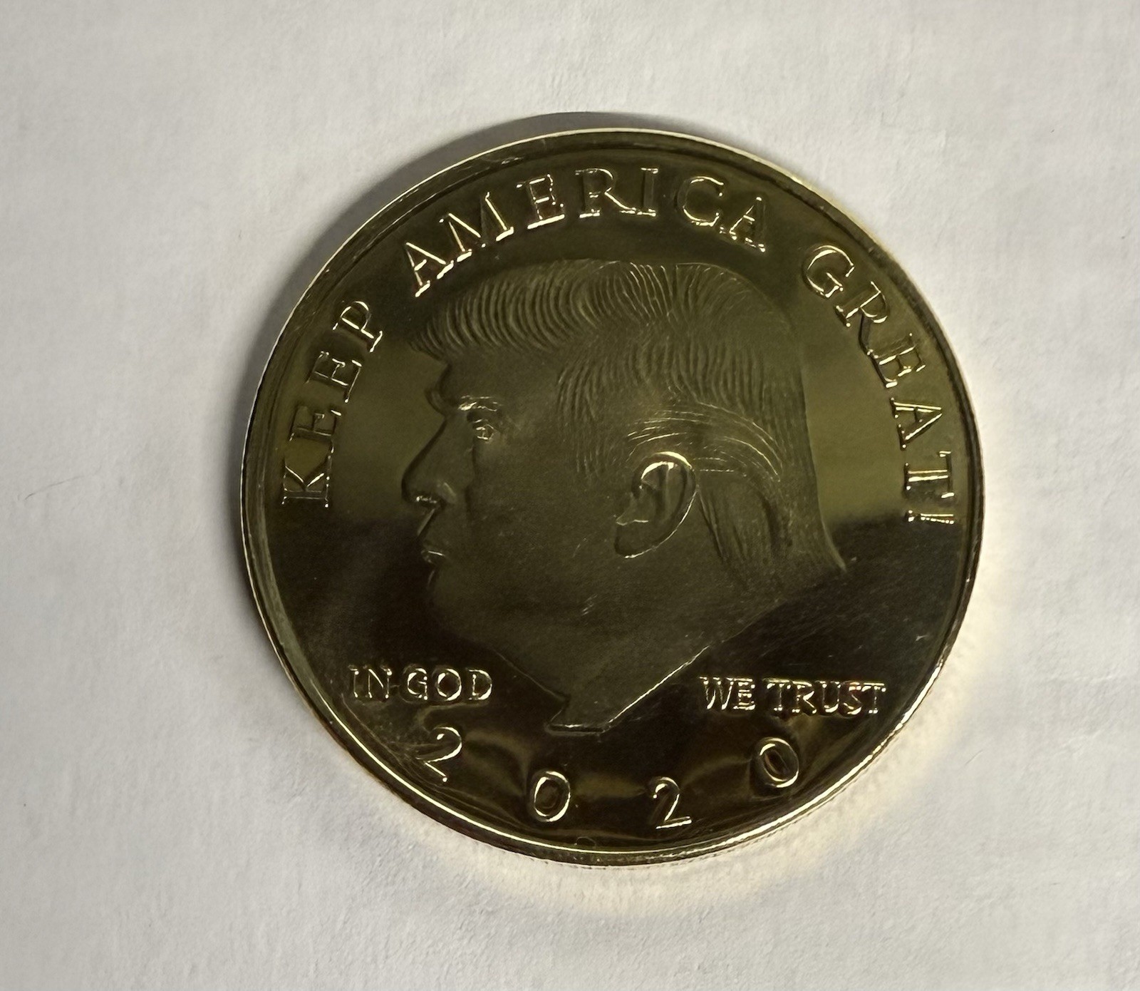2020 DONALD J. TRUMP GOLD PLATED KEEP AMERICA GREAT COMMEMORATIVE