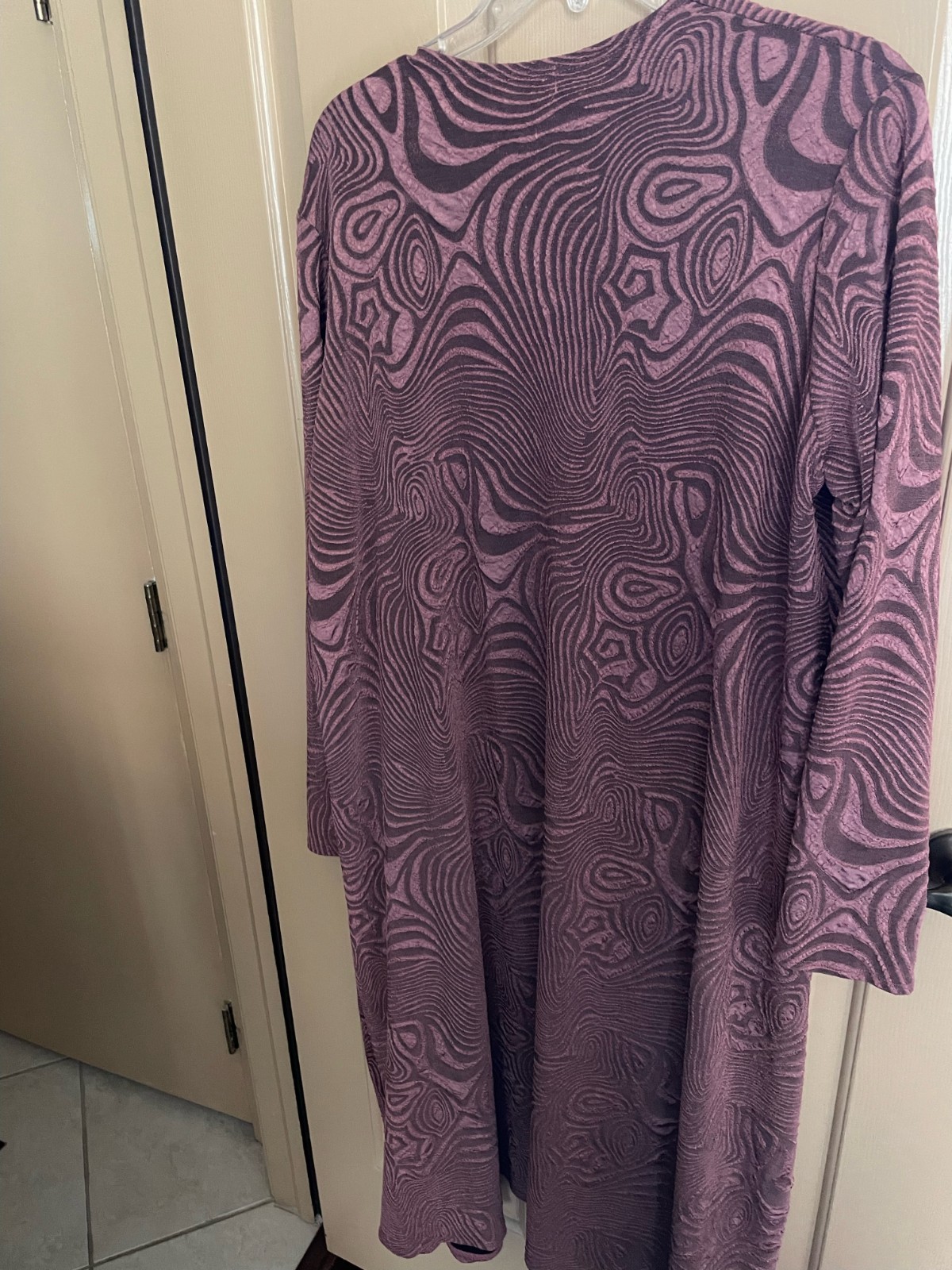 Women’s Lularoo duster jacket size L NWOT Dusty Rose pattern long length pockets