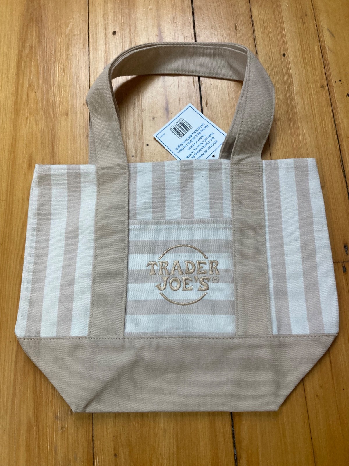 trader joes mini tote striped pastel pattern