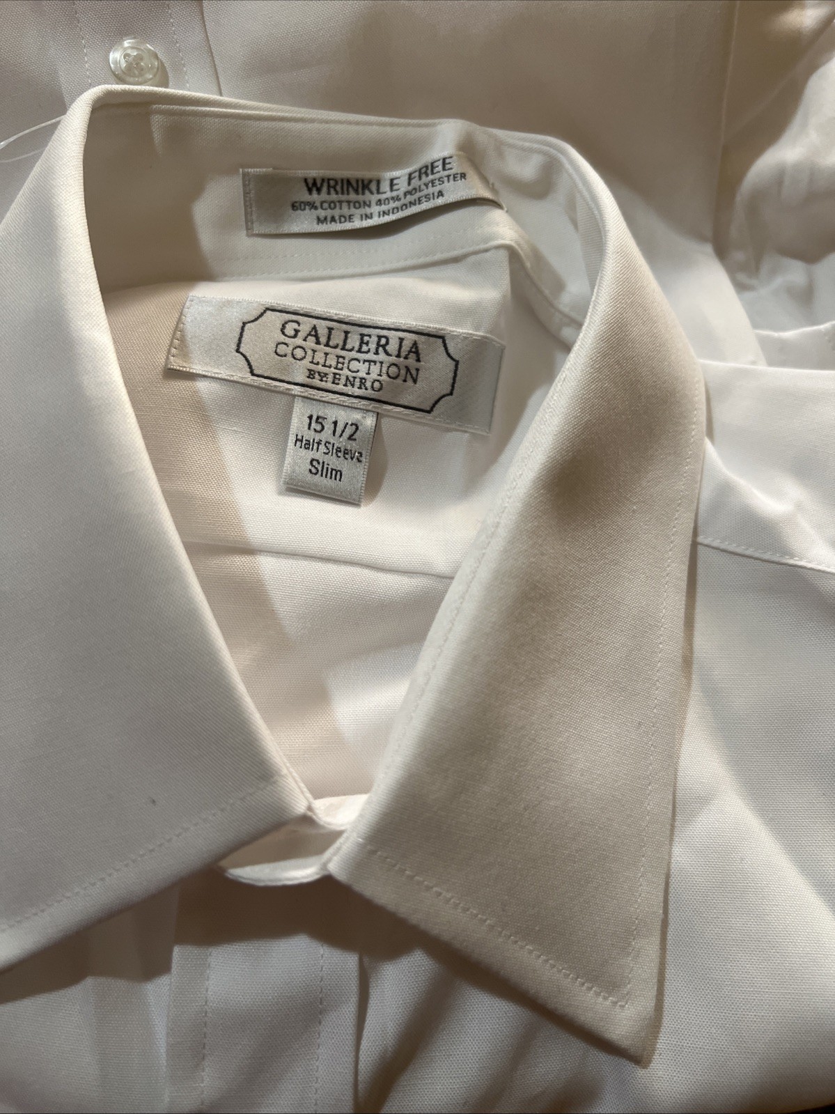 ENRO Galleria Collection Shirt White Men’s 15 1/2 Slim New Tag Sold Separate