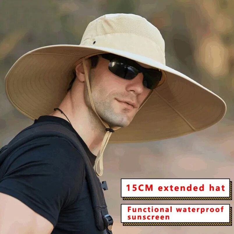 Sun Hat for Men – Waterproof UPF 50+ Wide Brim Bucket Hat, Packable for Travel
