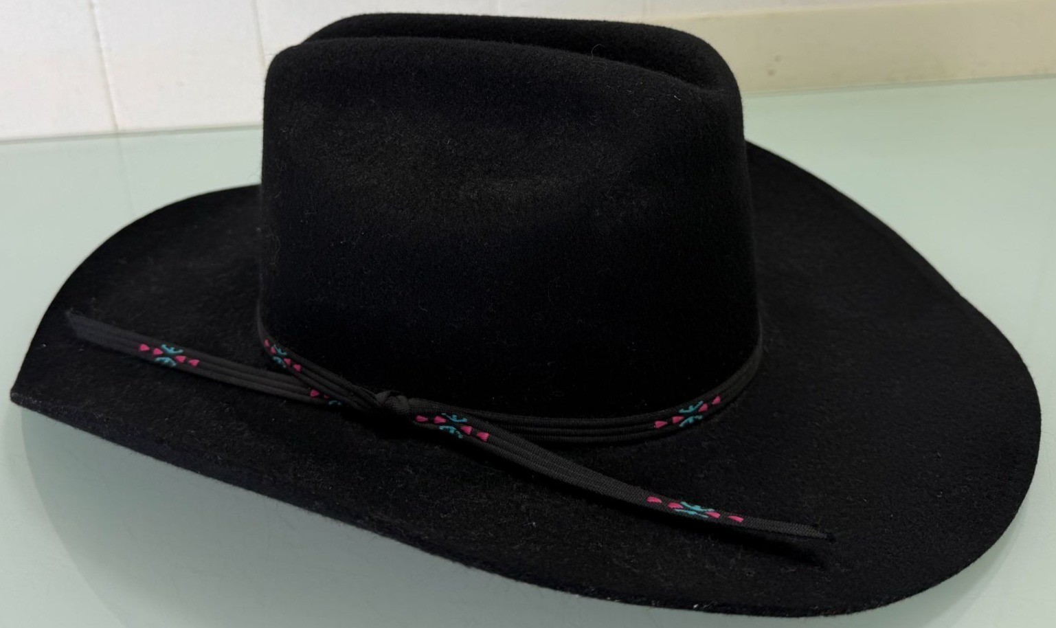 Eddy Bros Western Hat 6 7/8 Cowboy Southwest 100% Wool Black Made In USA