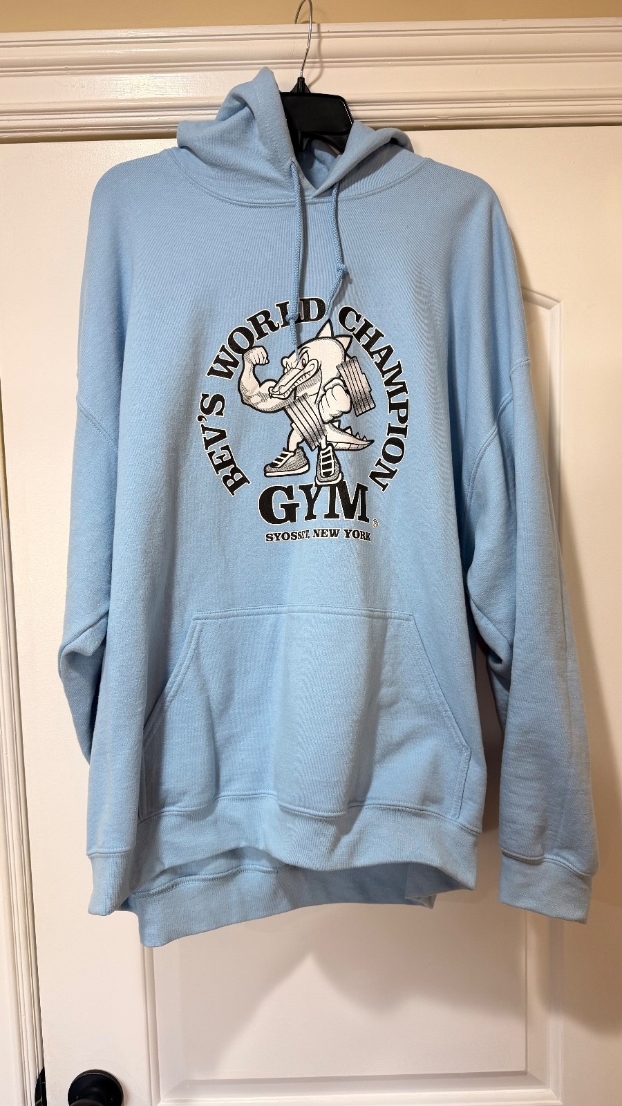 New Blue XXL Powerhouse Gym Hoodie Sweatshirt 2XL Bev Francis Syosset