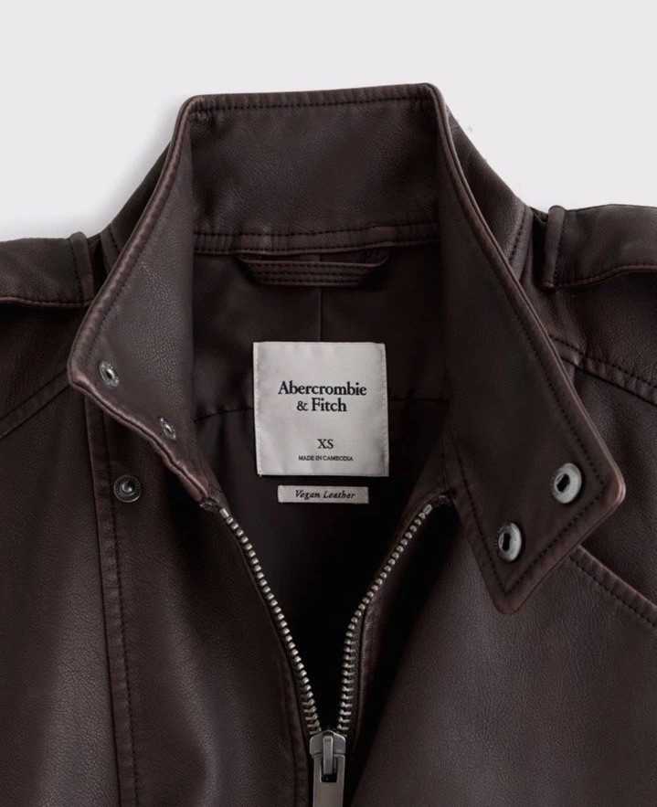 Relaxed Mock neck Vegan Leather Bomber Jacket