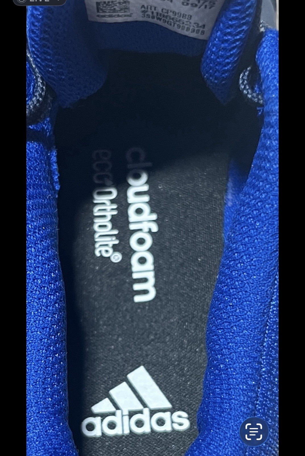 adidas Cloudfoam Kids 11.5K Navy/Royal/White Low Lace Up CP9988 NWOB Measured