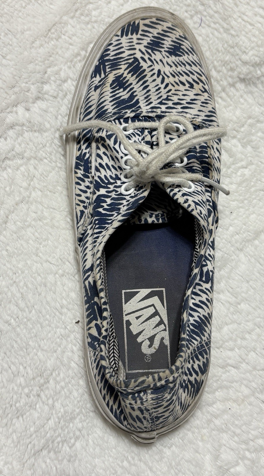 Vans off the wall Unisex Lace Boarding shoes US Men 6.5, Women 8 Blue/White