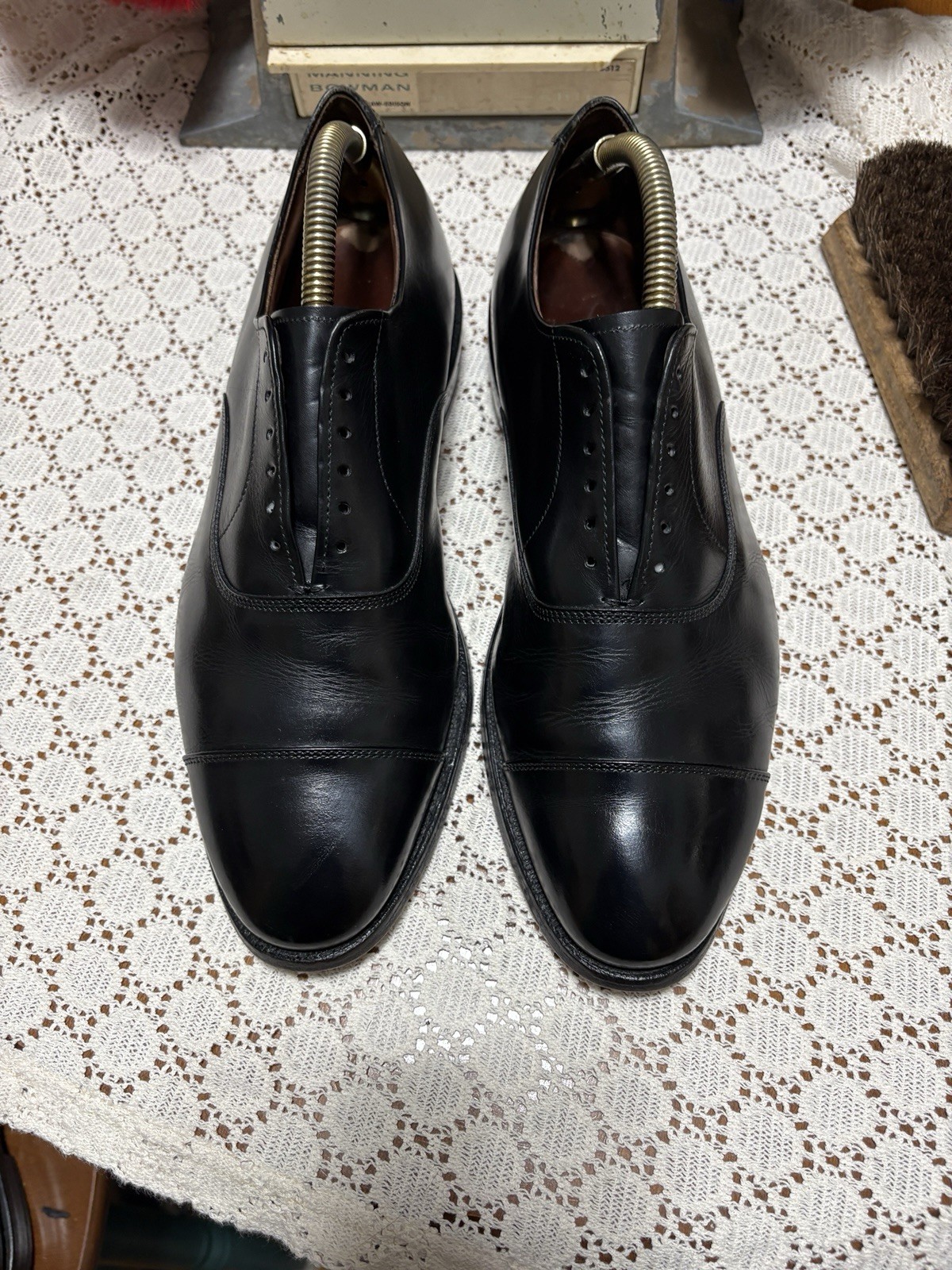 Allen Edmonds Park Avenue Black Cap Toe Oxford Mens Dress Shoes 8.5 D