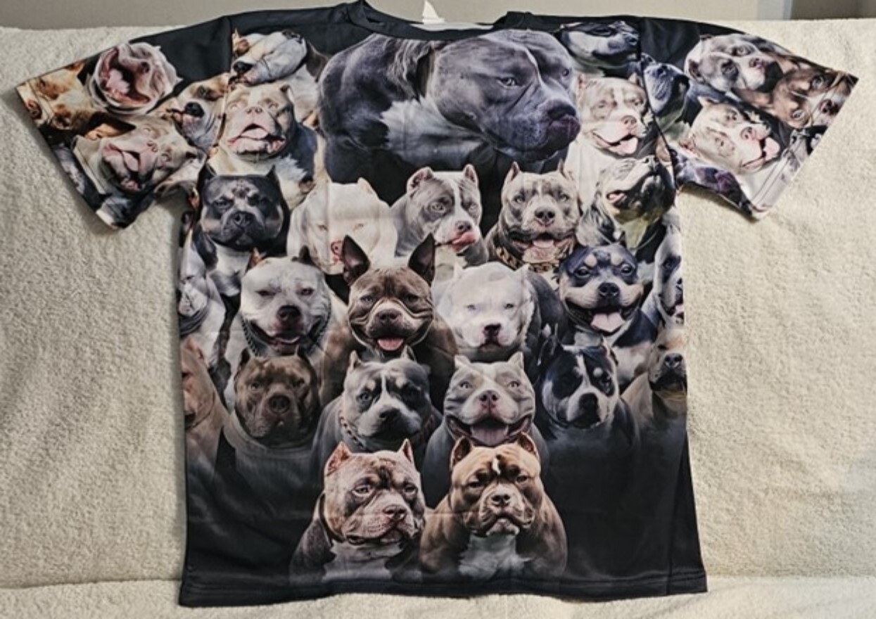 PITBULL DOG PUPPY ANIMAL ALL OVER PRINT T-SHIRT