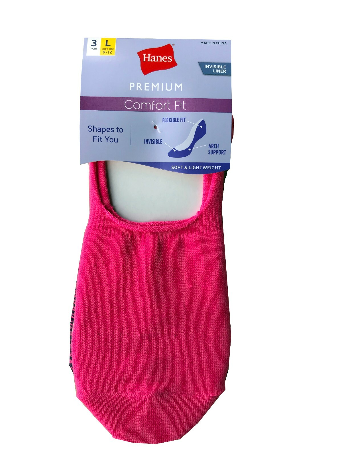 Hanes® Women’s Comfortfit Lightweight Invisible Liner Socks 3-Pack “PREMIUM”
