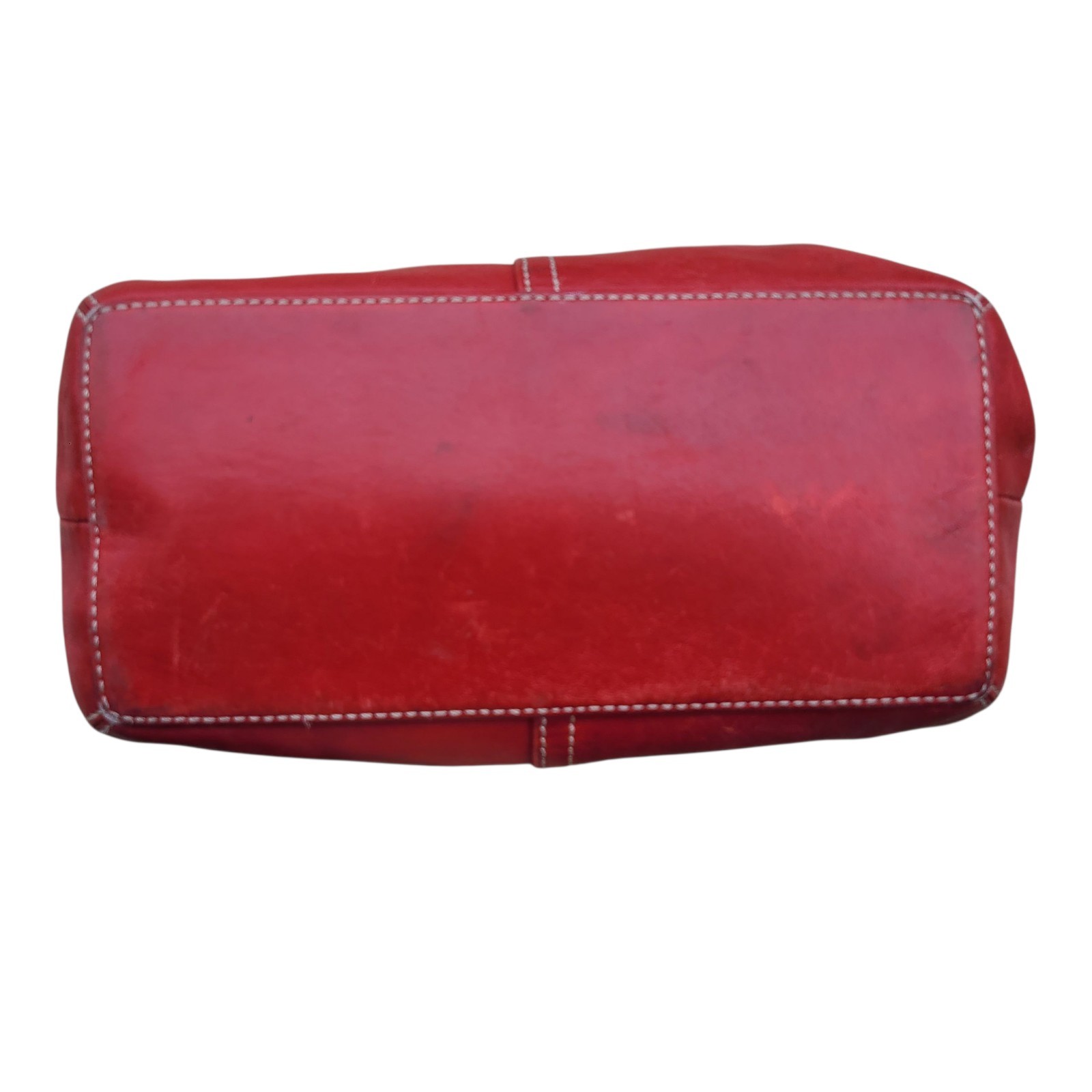 Coach 9564 Y2K 2005 Red Leather Hobo Baguette Shoulder Bag Convertible Strap