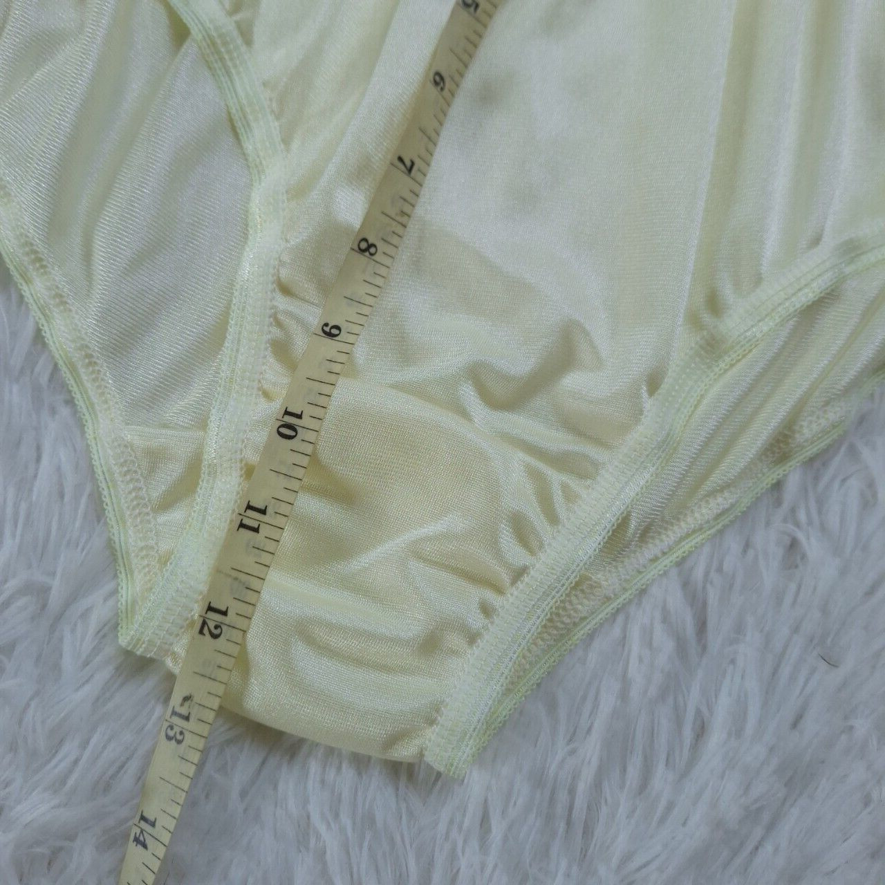 7pc Yellow Nylon Panties Underwear Silky Soft Smooth Briefs Full Waist 30″-36″ L