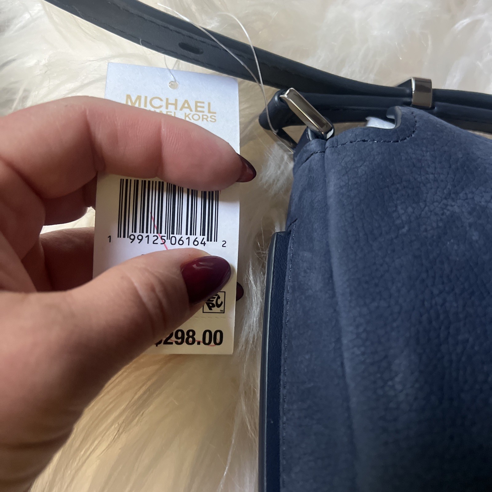 NWT Michael Kors Nolita Medium Nubuck -Leather Shoulder Crossbody Bag DressBlues