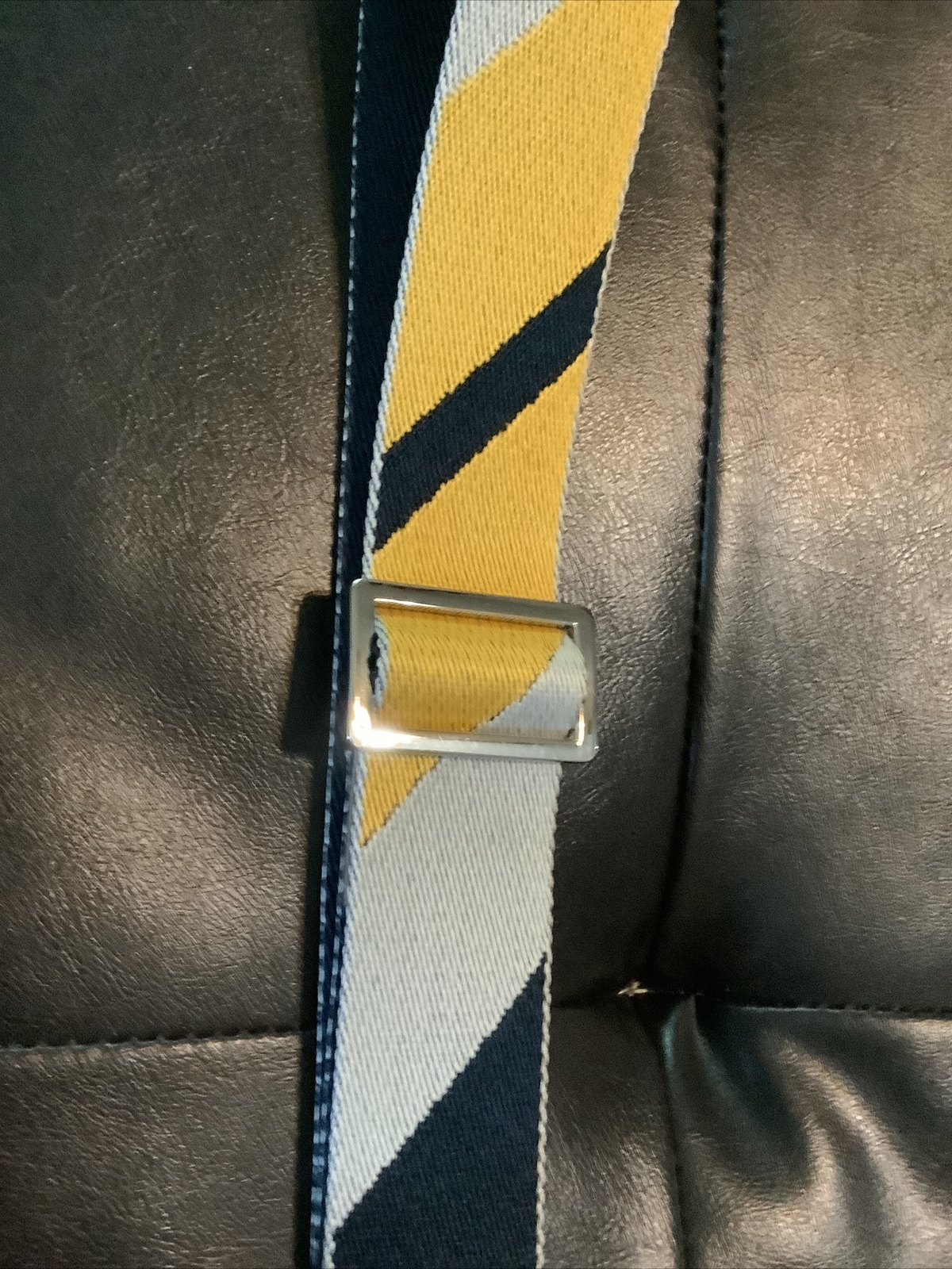 Multi Color Crossbody Strap Yellow-Gray-Black With Silver~ Up to 60”