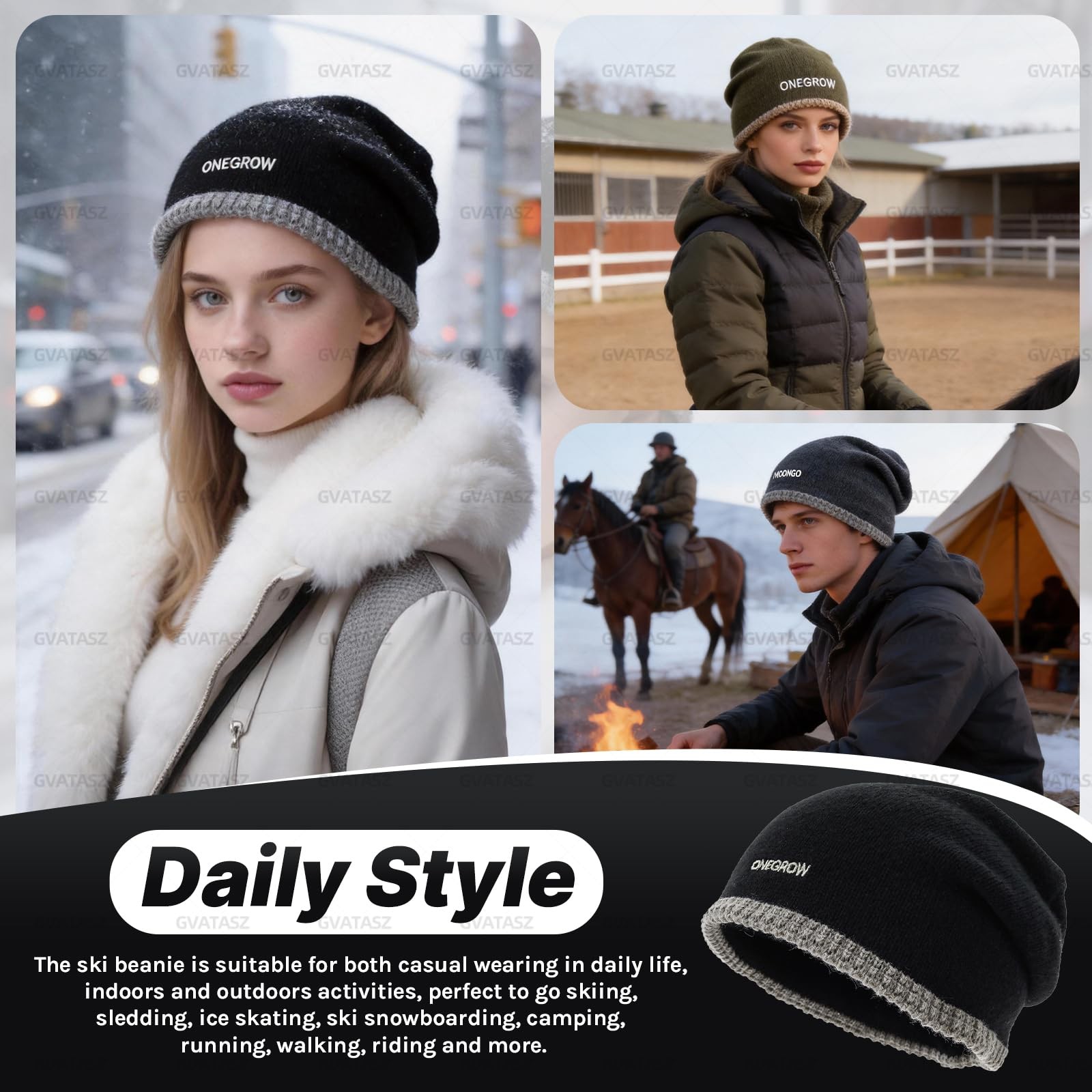 Slouchy Beanies for Women Men Winter Knitted Beanie Lightweight Knit Hat Cuff…