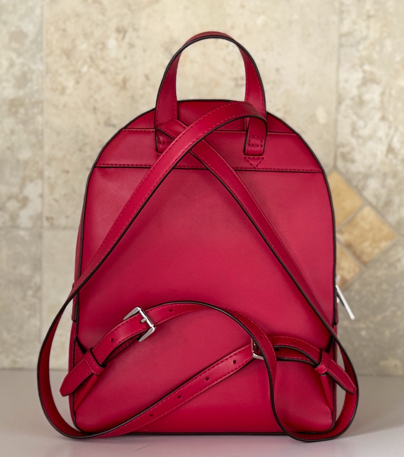 Michael Kors Jaycee Medium Pocket Backpack Dark Raspberry