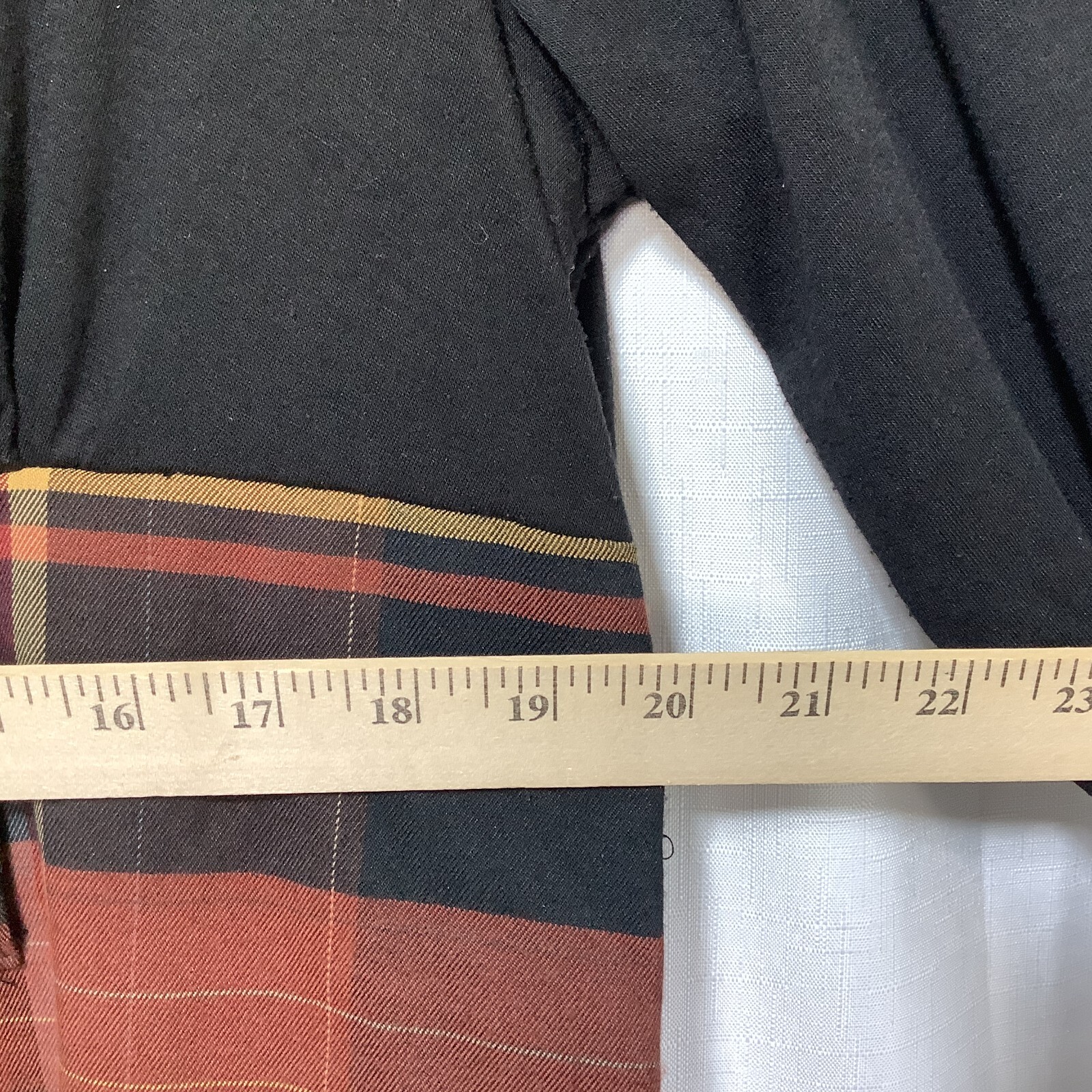 Monroe & Main Belted Midi Dress Vtg Size 18W Plaid Black Brown Yellow USA-Made