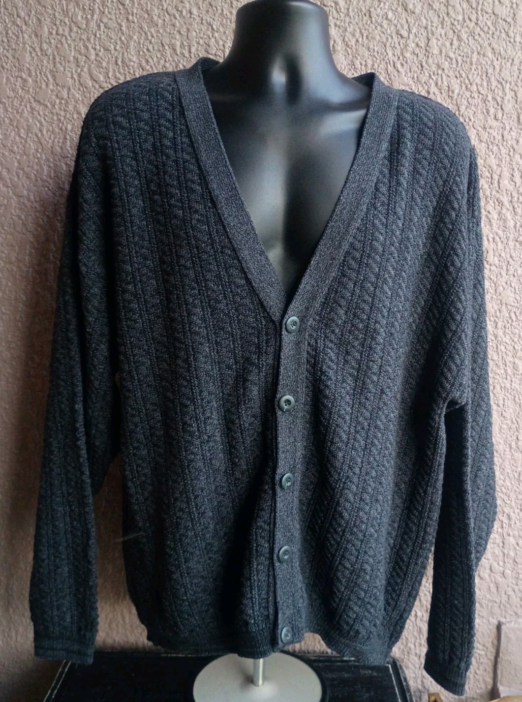 Vintage David Taylor Men’s Heavy Cable Knit Cardigan Made In USA Sweater, L