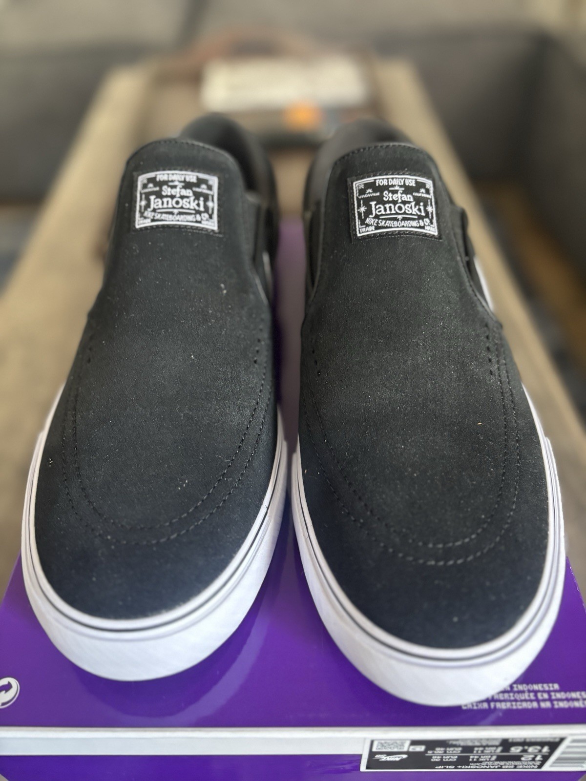 Size 12 – Nike SB Zoom Janoski+ Slip ‘Black White’ FN5893-001 Men’s Shoes NEW