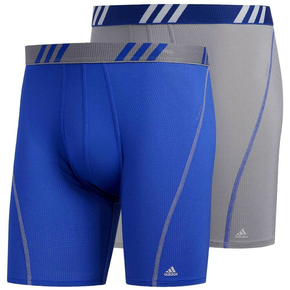 Adidas Men’s Boxer Briefs 2 Pack S 28-30 Bold Blue Grey Performance Fit MSRP$26