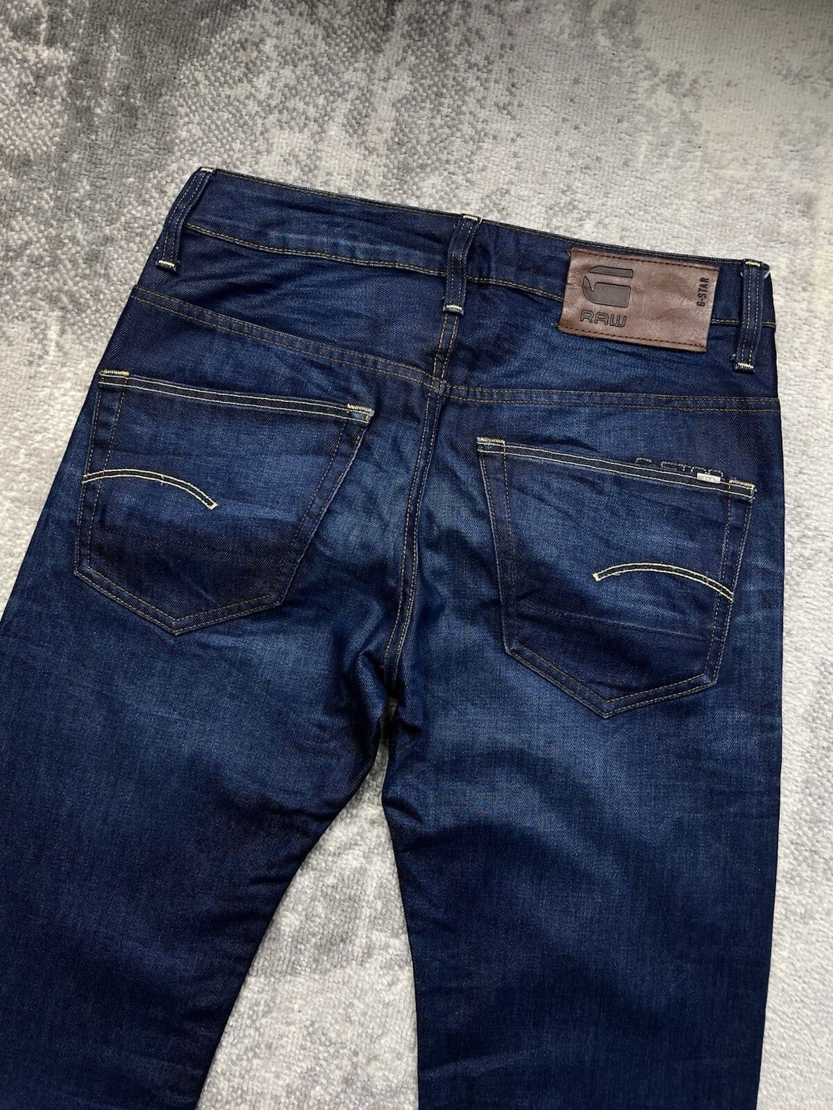 Men’s G-Star Raw 3301 Slim Straight Dark Blue Denim Jeans Size W29 X L32