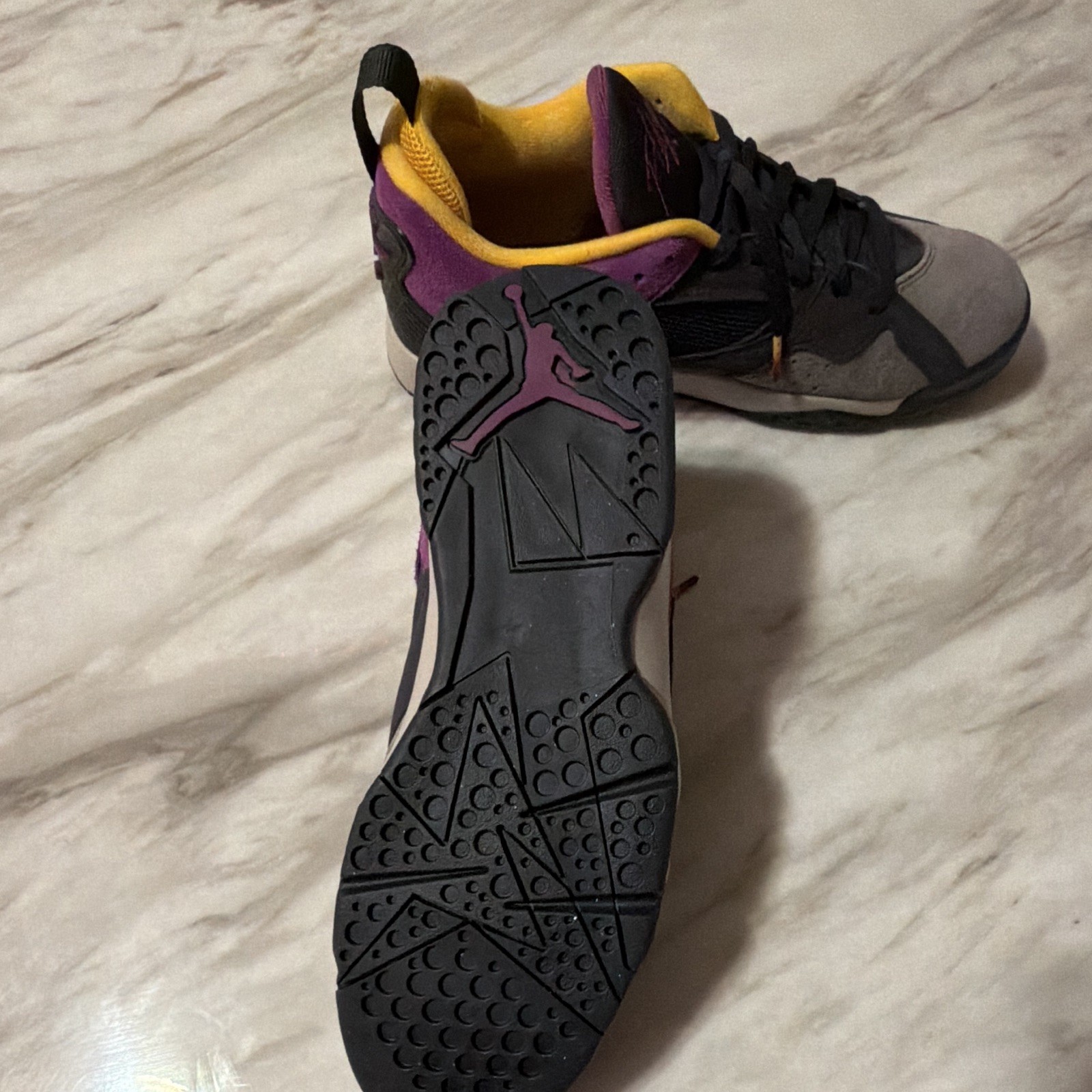 Nike Jordan MVP 92 Kids Low Top Sneakers US 10 Black Purple Yellow Gray