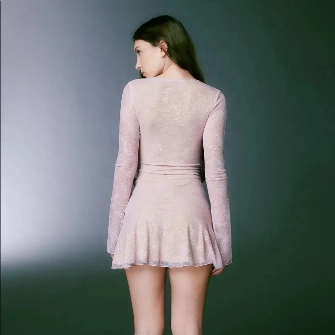 BNWT I.AM.GIA Yvette dress pink XXS pink drop waist lace ruffle mini dress