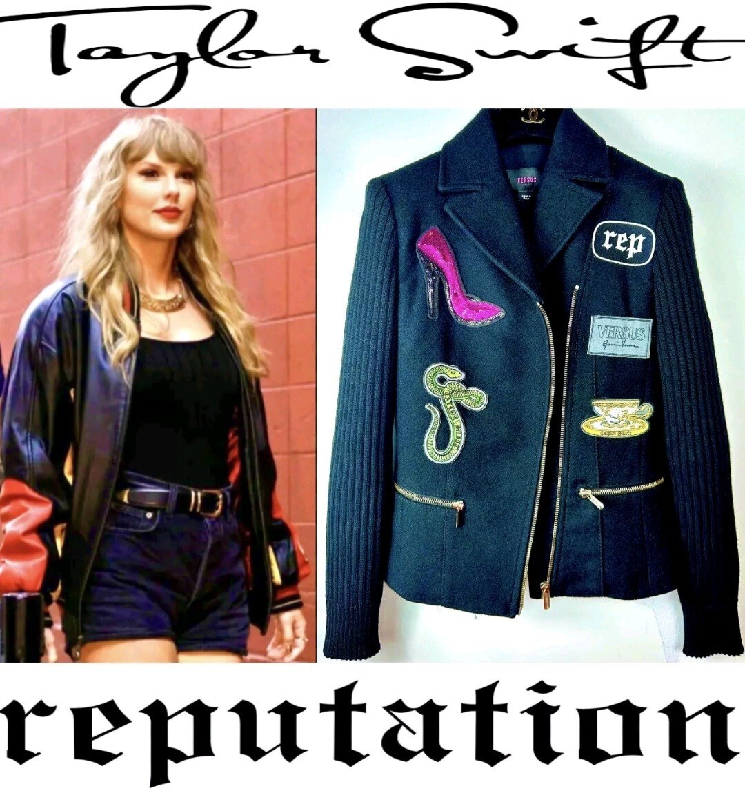Versace Taylor Reputation Snake Patch Concert Jacket 38 40 2 4 Costume Top XS S