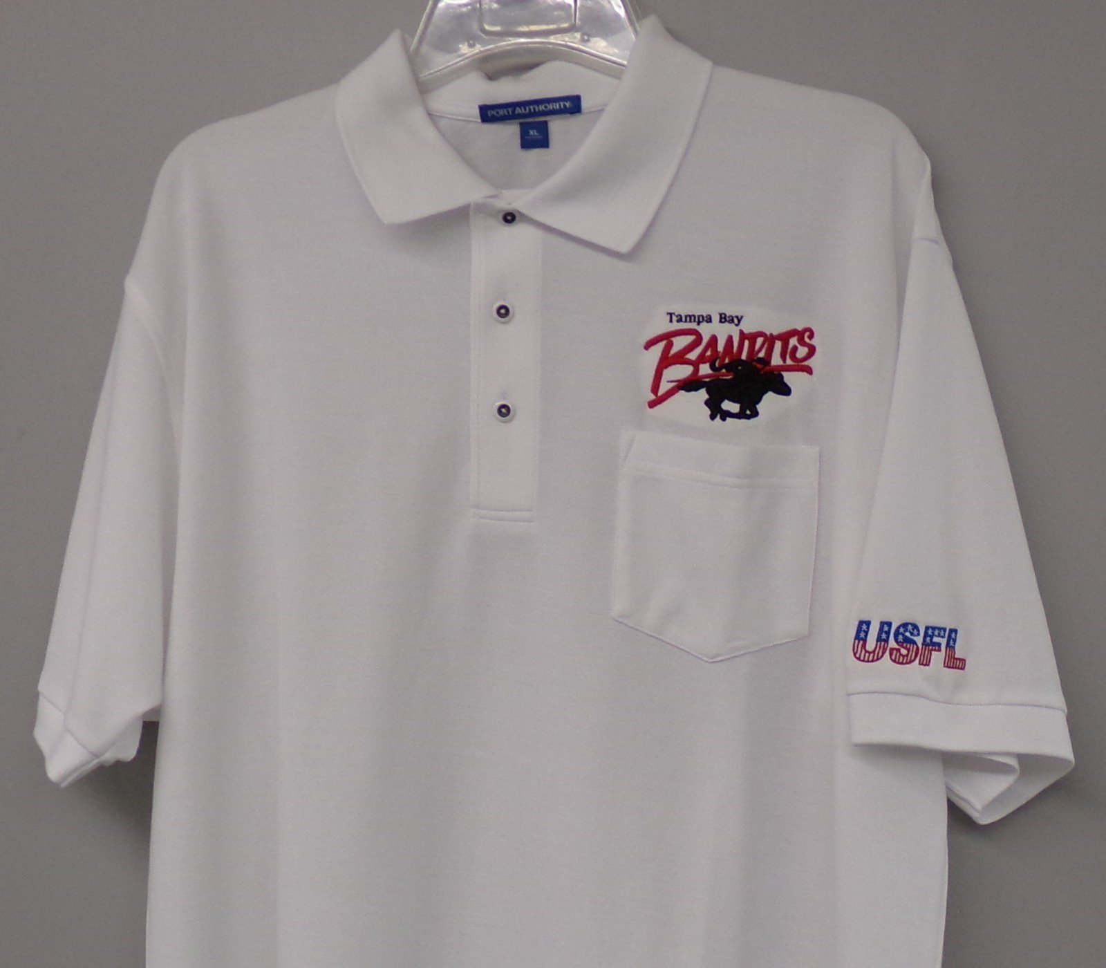 USFL Football Tampa Bay Bandits Embroidered Mens Pocket Polo XS-6XL, LT-4XLT New