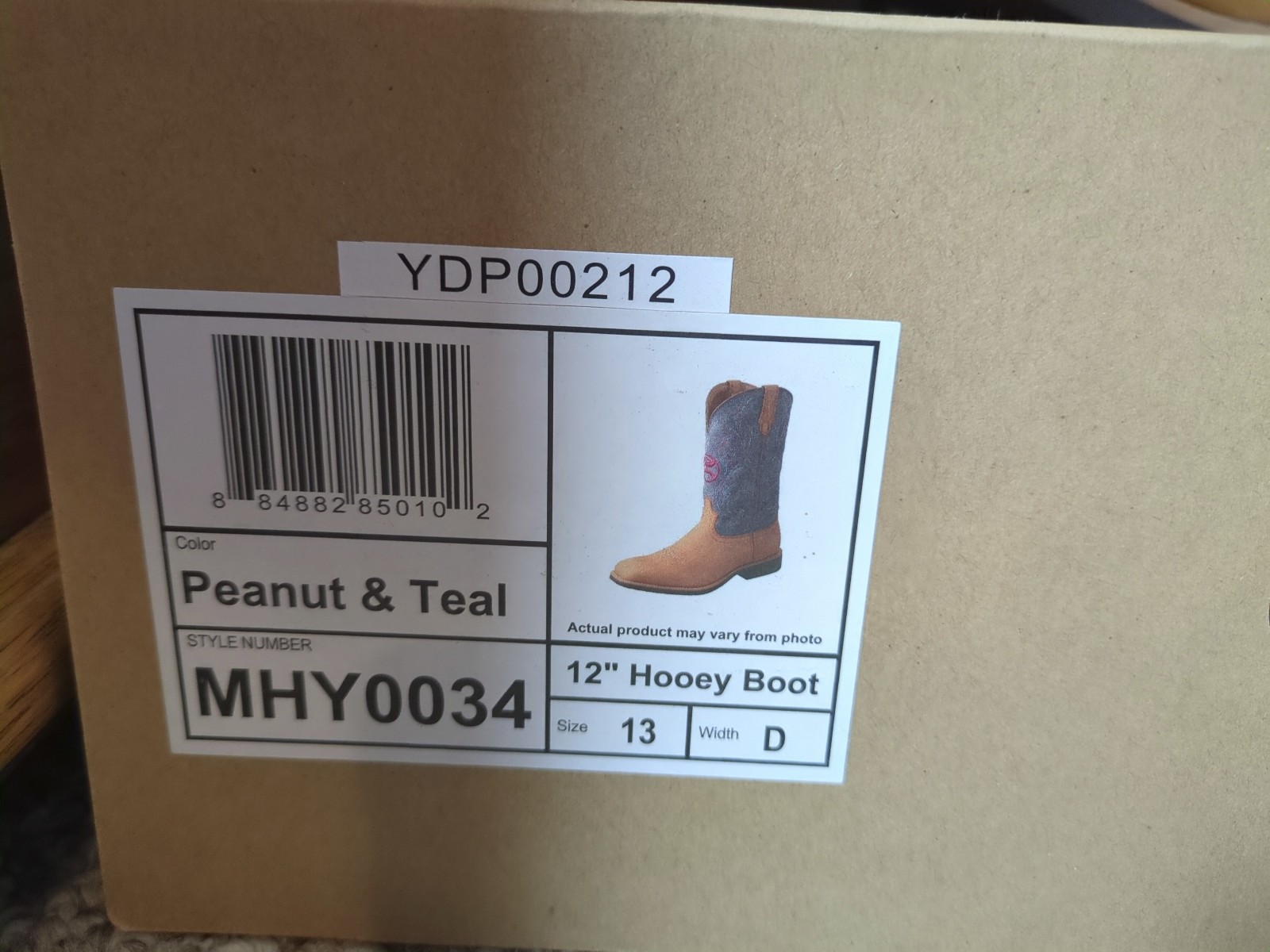 NEW Twisted X® Men’s Hooey Peanut And Teal Square Toe Boots MHY0034 Size 13 D
