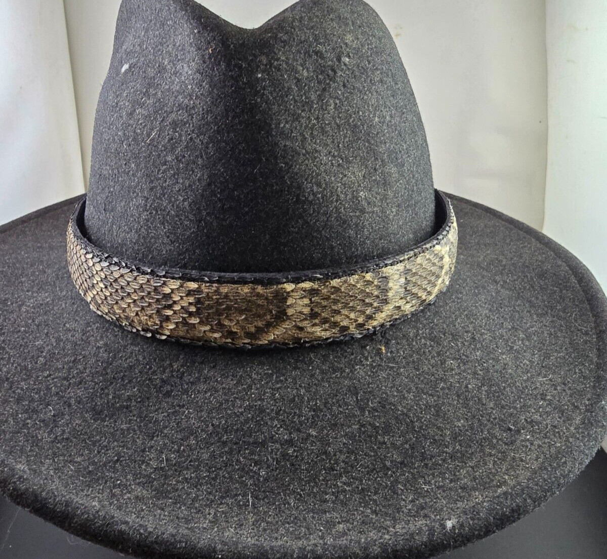RATTLESNAKE skin hat band adjustable and rattlesnake bone Western cowboy cowgirl