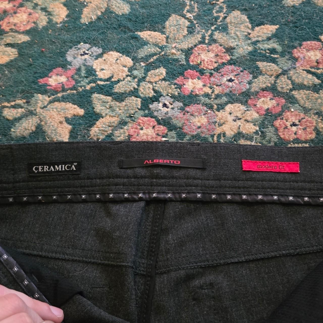 Alberto Ceramica Charcoal Grey Active 5 Pocket Style Chino Pants Straight Leg 32