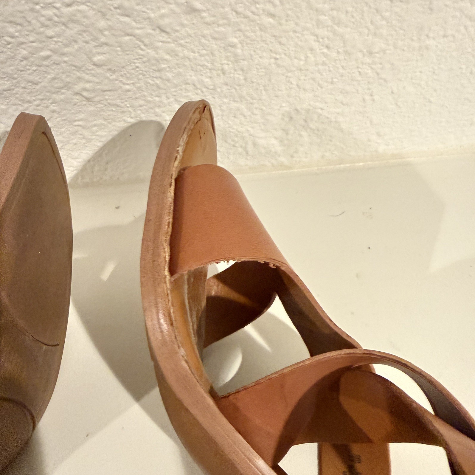 Franco Sarto Cache Womens 10M Brown Leather Block Heel Slingback Sandals Strappy