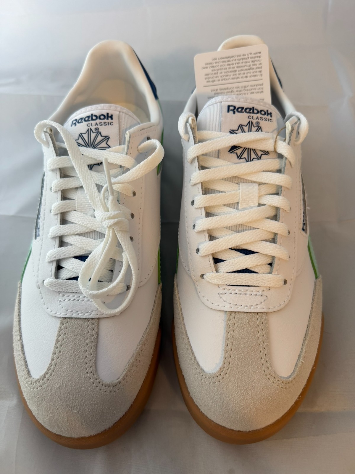 Reebok Unisex Campio XT Sneakers – White/Blue/Aqua, Size Men-6.5 Women-8 NEW