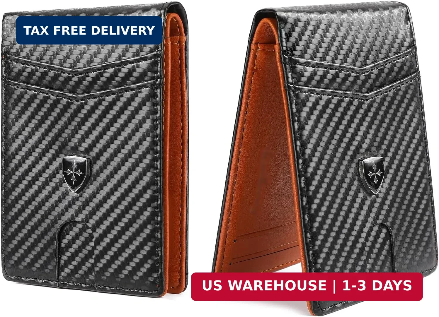 Men Wallet Leather Slim Bifold RFID Blocking Minimalist Front Pocket Card Holder